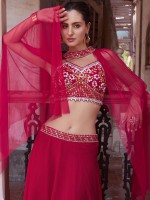 Rani Pink Pure Georgette Readymade Lehenga Choli